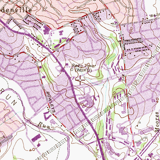 Topographic Map of Parkside Shopping Center, MD