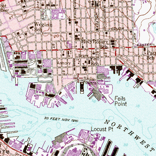 Topographic Map of Port Mission, MD