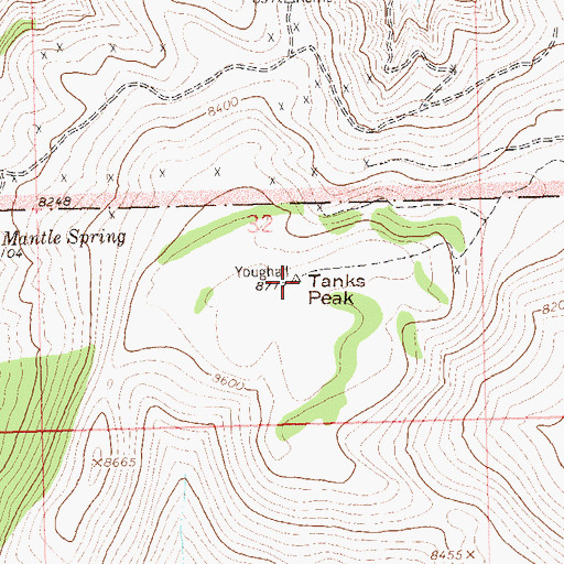 Topographic Map of Tanks Peak, CO