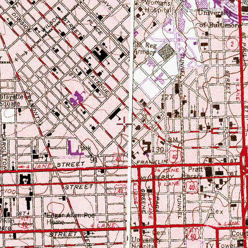 Topographic Map of Woodbourne Day School, MD