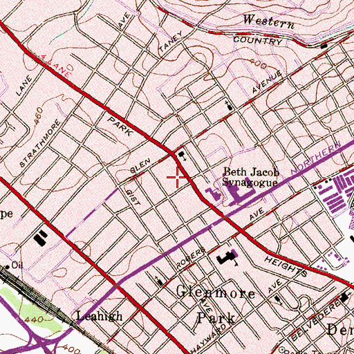 Topographic Map of Baltimore Hebrew University, MD