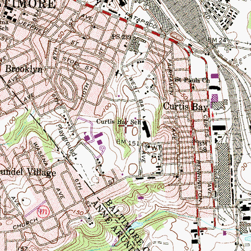 Topographic Map of Bay Brook Park, MD