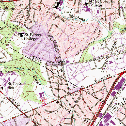 Topographic Map of Beechfield, MD