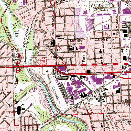 Topographic Map of Calverton Heights, MD