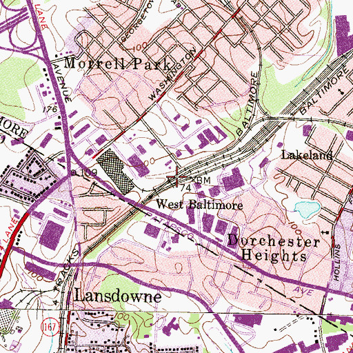 Topographic Map of Camden Junction, MD