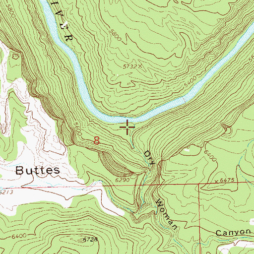 Topographic Map of Dry Woman Canyon, CO