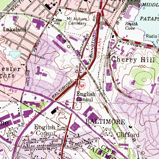 Topographic Map of Minersville (historical), MD