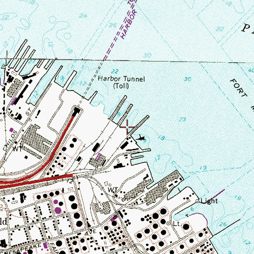 Topographic Map of Pointe Lookout, MD