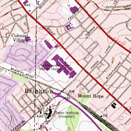 Topographic Map of Reisterstown Road Plaza Shopping Center, MD