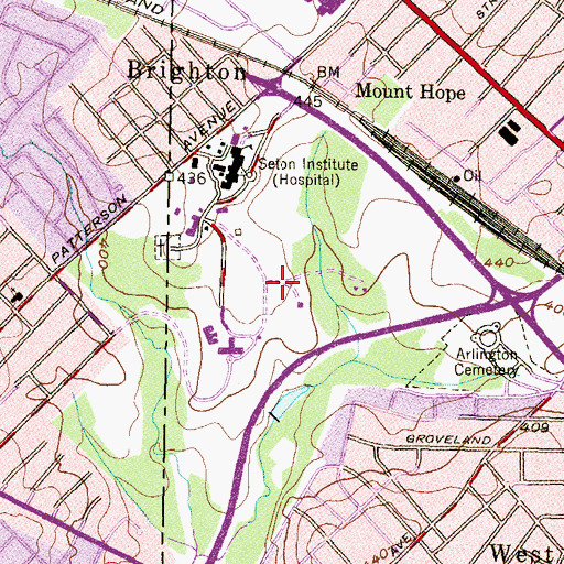 Topographic Map of Seton Business Park, MD