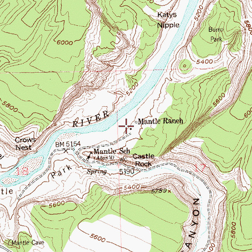 Topographic Map of Mantle Ranch, CO