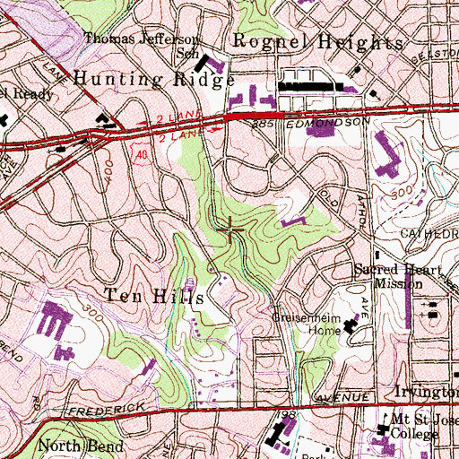 Topographic Map of Uplands Park, MD