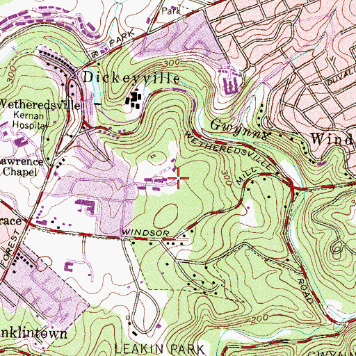 Topographic Map of Wakefield, MD