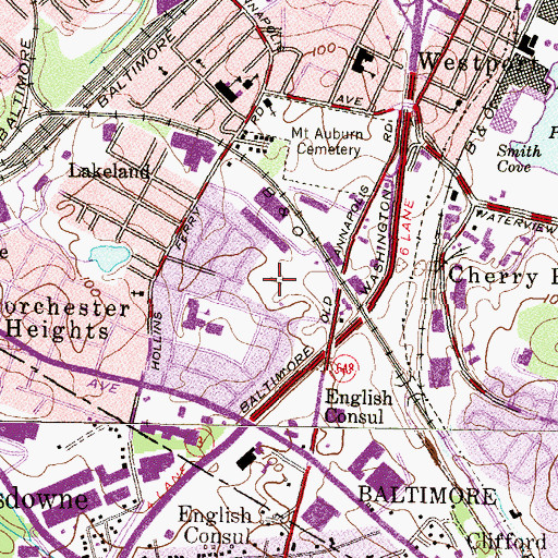 Topographic Map of Weegworth Park, MD