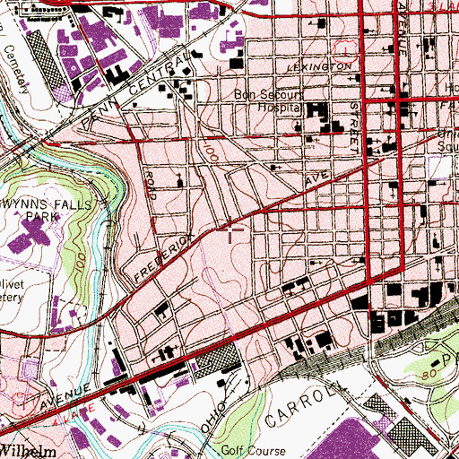 Topographic Map of West End Shopping Center, MD