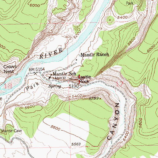 Topographic Map of Castle Rock, CO