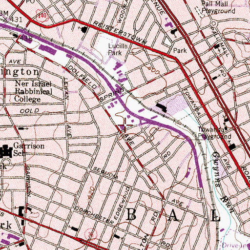 Topographic Map of Arlington Post Office, MD
