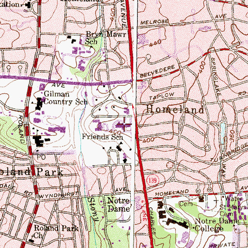 Topographic Map of Cathedral of Mary Our Queen, MD