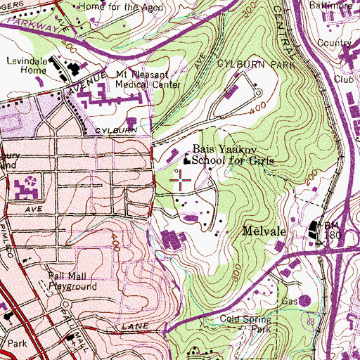 Topographic Map of Cold Spring, MD