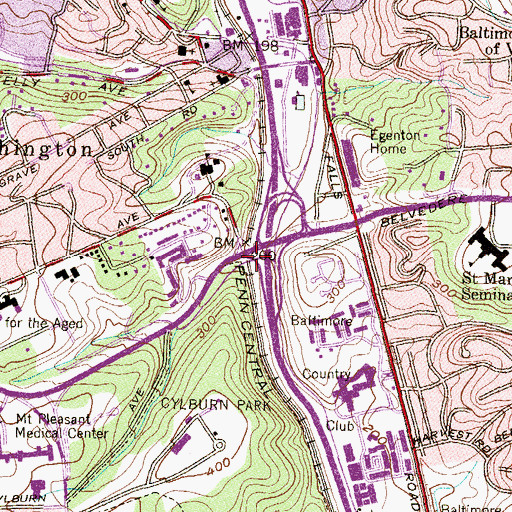 Topographic Map of Cylburn (historical), MD