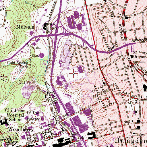 Topographic Map of Medfield Heights Park, MD