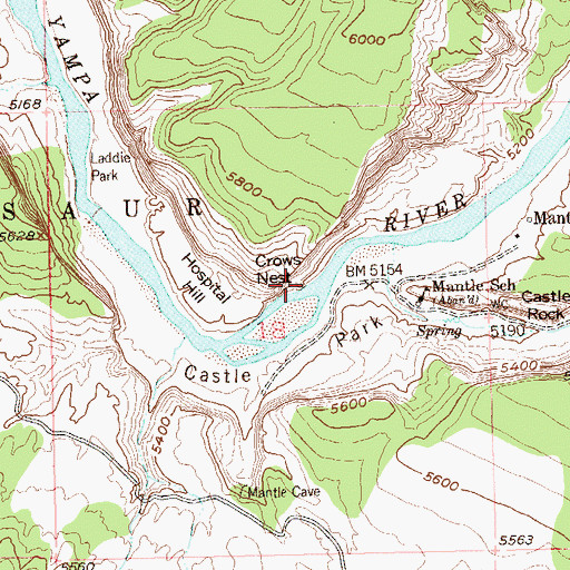 Topographic Map of Crows Nest, CO