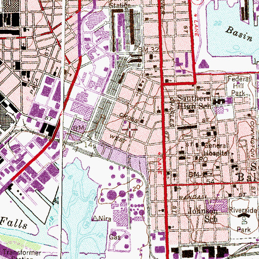 Topographic Map of Sharp - Leadenhall Elementary School, MD