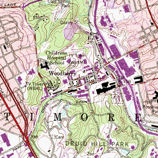 Topographic Map of Television Hill, MD