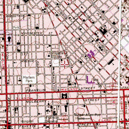 Topographic Map of The Upton School- Home and Hospital Services, MD