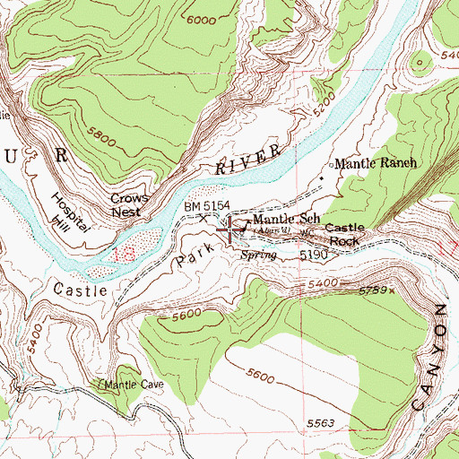 Topographic Map of Mantle School, CO
