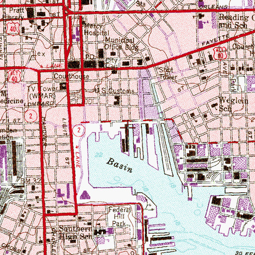 Topographic Map of Baltimore Maritime Museum, MD