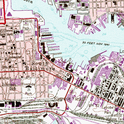 Topographic Map of Baltimore Museum of Industry, MD