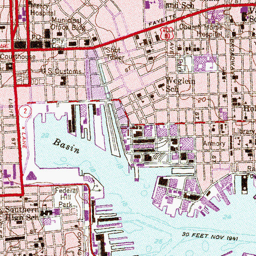 Topographic Map of Baltimore Public Works Museum, MD