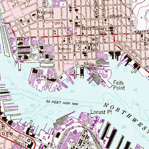 Topographic Map of Browns Wharf, MD