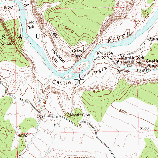 Topographic Map of Castle Park, CO