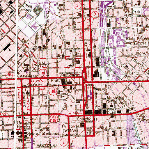 Topographic Map of First Unitarian Church, MD