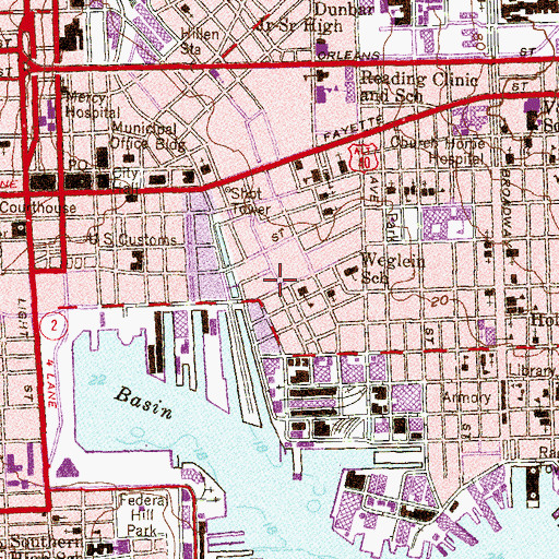 Topographic Map of Flag House and Star-Spangled Banner Museum, MD