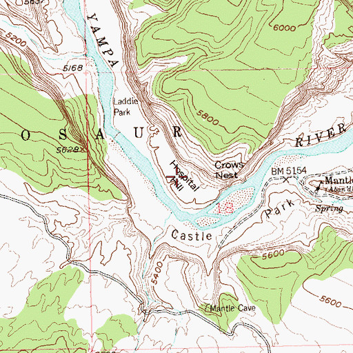 Topographic Map of Hospital Hill, CO