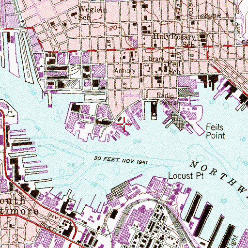 Topographic Map of Jackson Wharf, MD
