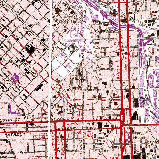 Topographic Map of University of Maryland Medical Center Midtown Campus, MD