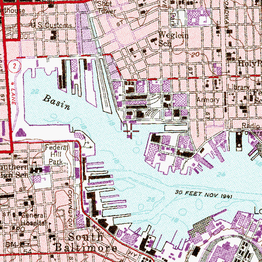 Topographic Map of Pier 7, MD