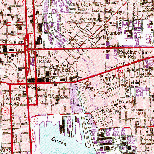 Topographic Map of Saint Vincent De Paul Roman Catholic Church, MD