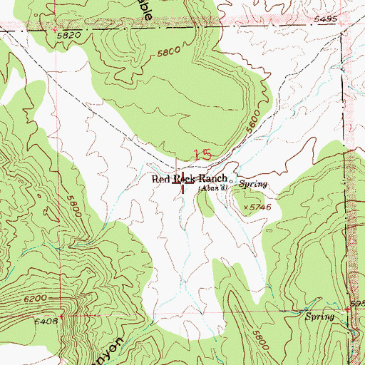 Topographic Map of Red Rock Ranch, CO