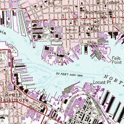 Topographic Map of Shryocks Wharf, MD
