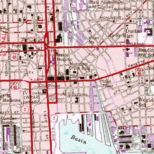 Topographic Map of War Memorial Plaza, MD