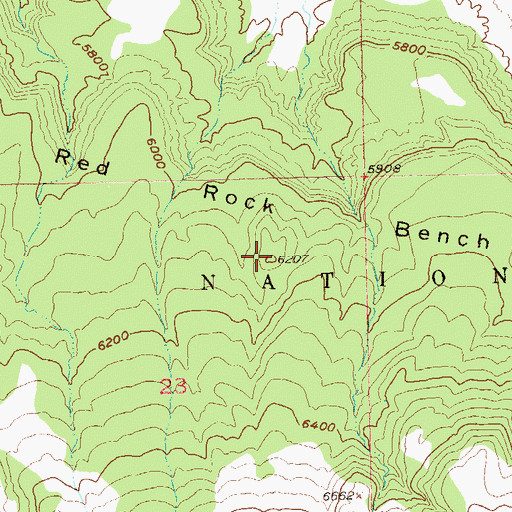 Topographic Map of Red Rock Bench, CO