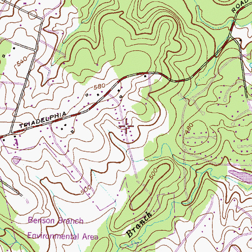 Topographic Map of Benson, MD