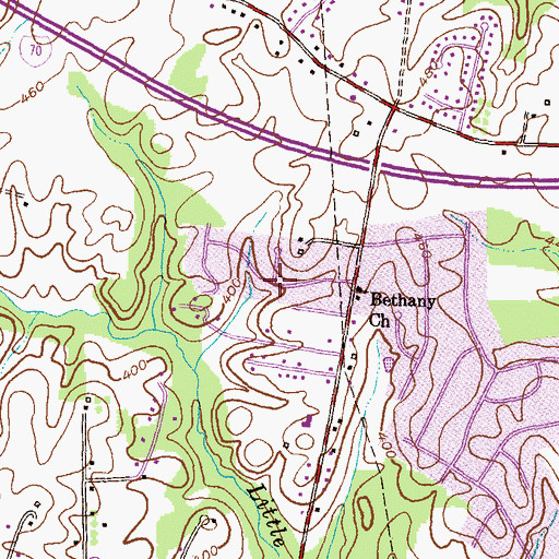 Topographic Map of Bethany Manor, MD