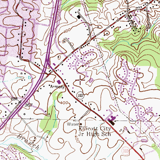 Topographic Map of Bethel Baptist Church, MD