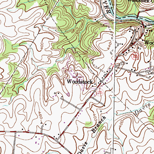 Topographic Map of Breezewood Farms, MD